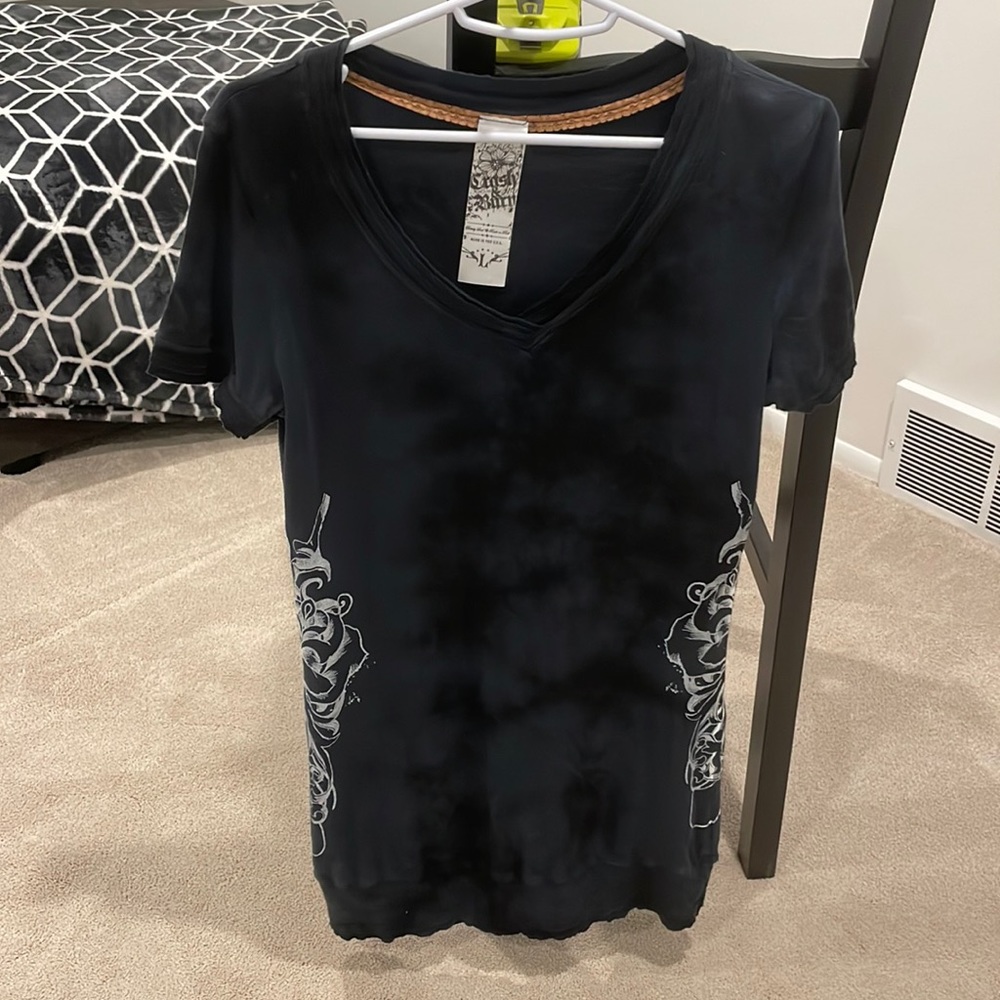 Crash and Burn T shirt - Crash & Burn Shirt with Butterfly print and jewels